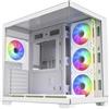 FSP Custodia FSP M341-WA, torre media, compatibile con formati mITX, mATX, ATX, colore bianco, illuminazione ARGB, per PC, disponibile in bianco, compatibile con ATX, micro ATX, Mini-ITX, con ventole integrate