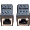 Lustrens Adattatore passante RJ45, femmina-femmina, prolunga per cavo Ethernet, 8 pin, confezione da 2 pezzi