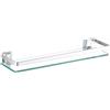 Mgchowue Mensola Bagno, Mensola da Parete per Doccia, 60cm 80cm Vetro Doccia Alluminio Mensole da Muro Scaffale di Stoccaggio - con Ringhiera Cromata & 8 mm Vetro Temperato Scaffale da Bagno