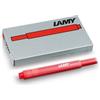 Lamy Cartucce d'inchiostro LAMY T10 con grande capacità d'inchiostro - adatte a tutti i modelli di penne stilografiche Lamy - 1,25 ml per cartuccia - 5 pezzi per confezione - Colore dell'inchiostro rosso