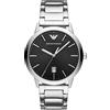 Emporio Armani Orologio per uomo, Movimento al quarzo con data a tre lancette e cassa da 43 mm con cinturino in acciaio