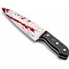 FASCHINFEVER Coltello finto di circa 34 cm accessorio sangue - per Halloween e carnevale - per travestimenti horror