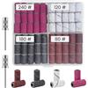 flintronic 120 Pezzi Nastri Abrasivi Manicure, 80# 120# 180# 240# Levigatura Bande, con 2 punte da trapano da 0.8IN aggiornabili, adatte per appassionati di unghie
