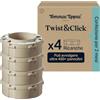 Tommee Tippee Ricariche originali per mangiapannolini Twist & Click | confezione esclusiva da 4 ricariche di 10, 5 metri l'una, praticità e risparmio, 4 X 10, 5 m (la confezione può variare)