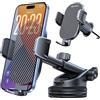 vanva Supporto telefono 3 in 1: cruscotto, parabrezza, bocchetta d'aria | Ventosa, braccio telescopico da 12 a 16 cm, rotazione a 360° e cuscinetti in silicone per telefoni da 4,7 a 6,8 pollici.