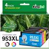 KINGJET 953XL 953 XL Cartucce d'inchiostro Compatibili con HP 953XL Multipack per HP Officejet Pro 7720 7740 8710 8715 8210 8720 7730 8218 8718 8725 8728 8730 8740 (Nero Ciano Magenta Giallo)
