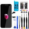 GOLDWANGWANG Schermo per iPhone XS Max LCD Display di Ricambio 3D Touch Digitizer 6,5" | Kit riparazione completo con strumenti, adesivo impermeabile e vetro temperato, schermo Retina LCD con True Tone e Face ID