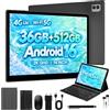 PIXGOOD 2K Android 16 Tablet 14 Pollici, 36GB RAM, 512GB ROM (2TB Espandibile), 4G SIM Lte & 5G WiFi, 2000 * 1200, 11580mAh, Octa-Core, 13MP+8MP, Tablet in offerta con tastiera|Custodia-Nero