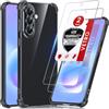 LeYi Cover per Samsung Galaxy A57 5G con 2 Vetro Temperato (Nero) | Custodia Armor Clear Silicone Morbida Puro Soft TPU Gel Bumper Originale Slim Crystal Antiurto Case per Telefono Samsung A 57