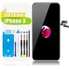 GOLDWANGWANG Schermo per iPhone X LCD di Ricambio 5,8" Display 3D Touch Digitizer | Kit riparazione completo con strumenti, adesivo impermeabile e vetro temperato, schermo Retina LCD con True Tone e Face ID