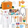 EFOSHM EFO SHM Kit Dottoressa Bambina, Valigetta Dottore Bambini, Con Camice da Medico, Cappello da Medico e Un Vero Stetoscopio, Giochi Educativi 3 Anni, Giochi Bambini Bambina 3 4 5 6 Anni