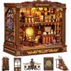 JONRRYIN Book Nook Kit Adulti, Puzzle Legno 3D Studio con Luci LED, Modellismo da Costruire Adulti, Miniatura in Legno, Idea Regalo (Studio)