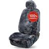 WALSER coprisedile premium in pelle d'agnello Maya, coprisedile 100% pelle d'agnello per auto, coprisedile 1 pezzo in pelle d'agnello per auto, coprisedile in pelle d'agnello, coprisedile in pelle d'agnello per auto, antracite