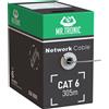 Lustrens Cavo Ethernet CAT6, per installazioni su larga scala, AWG24, CCA, UTP, lunghezza 305 metri