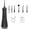 Promed MD-310 Idropulsore Dentale Portatile Nero - Irrigatore Orale Water Flosser, 5 Modalità, 1.400 Impulsi/min, 4 Ugelli, Fino a 35 Giorni di Autonomia - per Apparecchi Ortodontici e Gengive