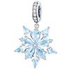 ShiYu Charms del pendente del fiocco di neve per i braccialetti di Pandora, argento sterlina 925 Natale blu Zirconia Charms Bead