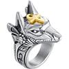 HIJONES Anello Anubis Croce da Uomo in Acciaio Inossidabile