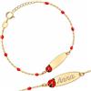 Sakrami Bracciale Rosary per Bambini in Argento 925 Rodiato o Placcato Oro con Coccinella Smaltata − Regalo Battesimo Comunione Cresima + Scatola Personalizzabile con Dedica Incisa
