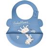 Aziamor Bavaglino In Silicone Con Tasca Raccogli Briciole Chiusura Regolabile Azzurro