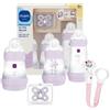 Bemama Mam Welcome To The World Set Regalo Con 3 Biberon Anti-colica (2 X 160ml, 1 X 260ml) + Ciuccio + Portaciuccio Rosa