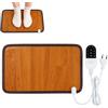 Gobesty Tappeto Riscaldante Piedi, Scaldapiedi Elettrico Temperatura Regolabile, Scalda Piedi Casa Elettrico Riscaldamento Rapido con Funzione di Temporizzazione per Casa e Ufficio，Deep Wood Grain
