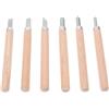 Abaodam 6 pezzi Set di Coltelli per Incisione e Intaglio Legno per artisti | Impugnatura in Legno Anello in Acciaio Inox, Kit Portatile Borsa, per Linoleum e Cartone