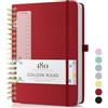 Umriox Taccuino B5 a Spirale, 180 Pagine Taccuino a Spirale con Carta Premium da 100gsm, Diario per College per Donne, Ufficio e Scuola, 19 x 25 cm - Rosso