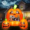 Kalolary 2,1 m di Halloween gonfiabili Cabina Fotografica a Forma di Zucca, Blow up Blow up bizzarro Zucca Cornice gonfiabili LED incorporati Vacanze gonfiano Decorazioni per Esterni, Interni, Prato
