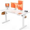 ErGear Scrivania Regolabile in Altezza da Ufficio, 120x60cm, Bianca | Regolazione 72-118cm, 4 Memorie, 80kg, <50dB, Telaio Acciaio, 2 Ganci, Passacavi, Piano Assemblato.