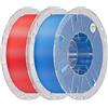 Creality Hyper PLA - Filamento RFID, 1,75 mm, stampa ad alta velocità fino a 600 mm/s, set bicolore da 2 kg (rosso e blu, 2 bobine da 1 kg), compatibile con K2 Plus, Combo & Creality CFS