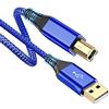 sweguard Cavo Stampante USB 2.0 [3M] Cavo USB Tipo A Maschio a Tipo B Maschio Nylon | Compatibile con Stampante HP, Canon, Lexmark, Dell, Xerox, Samsung Brother, Panasonic, Scanner, Fax