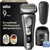 Braun Serie 9 Pro+ Rasoio Elettrico Barba, 9465cc Grigio Stazione Smartcare | Regolabarba Uomo Impermeabile, Ricaricabile, con Base di Ricarica e Custodia da Viaggio, 5+1 Lame di Precisione Ultra Sottili