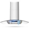 TAZPI Cappa da cucina da 76,2 cm, 1200 CFM, 4 velocità, montaggio a parete, con controllo touch e rilevamento dei gesti, cappe da cucina in acciaio inox con 2 luci LED serie Pro