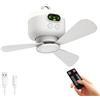 GOMETY Ventilatore da campeggio con luce, 8000 mAh USB ricaricabile, portatile da soffitto con telecomando, 3 velocità, ventilatore da tenda a LED con gancio per campeggio e attività all'aperto