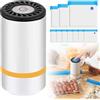 PORFOYO Mini sottovuoto a mano, mini macchina sottovuoto con 15 sacchetti sottovuoto, mini sottovuoto per alimenti, ricaricabile USB, portatile, per alimenti secchi e umidi