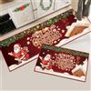 Hoimlm Set di 2 tappetini da cucina di Natale, tappeti natalizi lavabili antiscivolo per corridoio, soggiorno, cucina, Lavanderia (Natale Rosso E, 43x150 cm+43x75 cm)