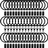 Lansian Confezione da 44 anelli per tende con clip da 3,20 cm, stile vintage I D | Anelli per tendaggi in acciaio inox opaco per aste di tensione, occhielli decorativi, adatti per aste da 2,5 cm, nero