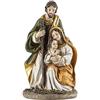 DRW Mistero di un pezzo con la Sacra Famiglia in resina dipinta a mano 7 x 12 cm