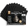 Sidi Global Market SIDI Fogli da Disegno A5 BLACK PAPER 185 g/m簡 25 Fogli Carta Nera Professionale