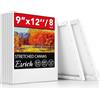 ESRICH Confezione da 8 tele allungate per pittura 9x12
