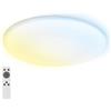 BRILONER - Plafoniera LED per bagno a luce indiretta, telecomando, protezione da polvere e spruzzi d'acqua, plafoniera LED, lampada da bagno, 35 x 5,5 cm, bianco