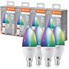 LEDVANCE Lampada LED SMART+ MATTER, smerigliata, 4,9W, 470lm, forma a candela E14, luce colorata e luce bianca, compatibile con Google, Alexa, Apple, app o controllo vocale, 20.000 ore,conf. da 4