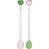 THUN Set 2 cucchiaini con cuori in vetro borosilicato - Borosilicato - 17 cm