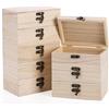 yarlung Confezione da 8 scatole in legno grezzo per artigianato, 15,2 x 10 x 5 cm, piccole scatole per ricordi, gioielli, non verniciate, per regali fai da te, per scrigni del tesoro, hobby artistici