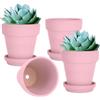 vensovo Vasi in terracotta e argilla rosa pesca da 15,2 cm, per piante con sottovaso, confezione da 4 fioriere medie in terracotta con foro di drenaggio, vaso da fiori per interni ed esterni,