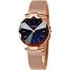 CIVO Orologio Donna Elegante da Polso Orologio Stelle Bracciale Analogico Quarzo Cielo Stellato Diamanti Regalo