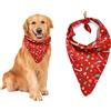 DEARBAG Natalizio Bavaglini per Cani Comodo, Fazzoletto per Cani Squisito con Motivo Natalizio, Bandana Cane Facile da pulire, Sciarpa Triangolo per Animali Adatto per Animali Domestici da 10-30 kg(Rosso)