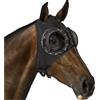 La La Pet Occhiali da corsa per cavalli Rete protettiva Occhiali da cavallo Maschera mezza testa Imbracatura Attrezzatura per il controllo delle mosche Copertura dell'occhio di cavallo per la