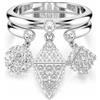 SWAROVSKI Set anelli in argento 925 con pendenti e cristalli