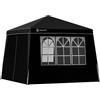CASARIA® Gazebo pop-up, 3 x 3 m, con 4 parti laterali, colori assortiti, protezione UV 50+, con custodia, impermeabile, pieghevole, gazebo pieghevole, Festival Capri, nero